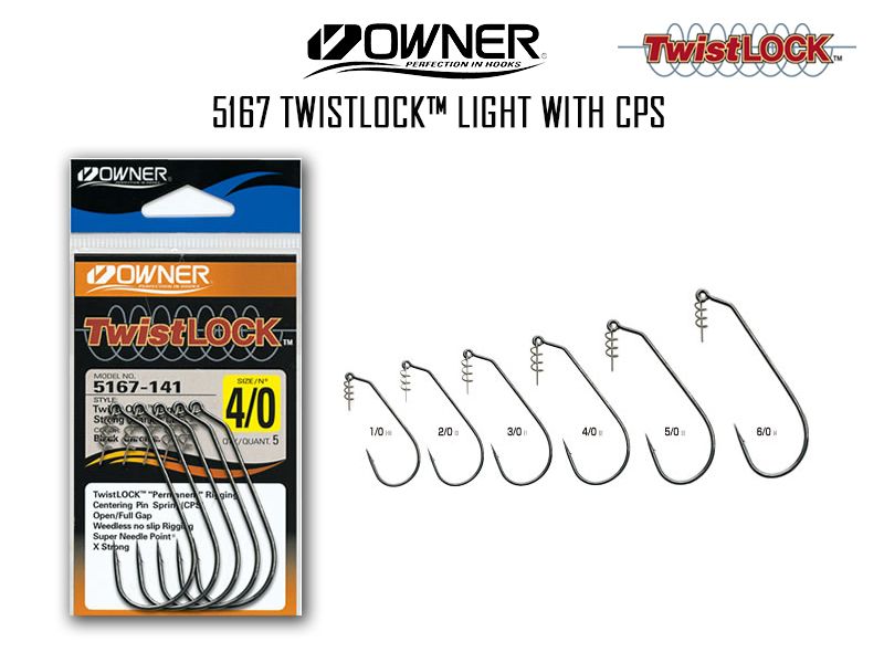 2 PACKS OF OWNER TWISTLOCK LIGHT STRON SHANK W/CPS SIZE 2/0 5 PER PACK 5167-121